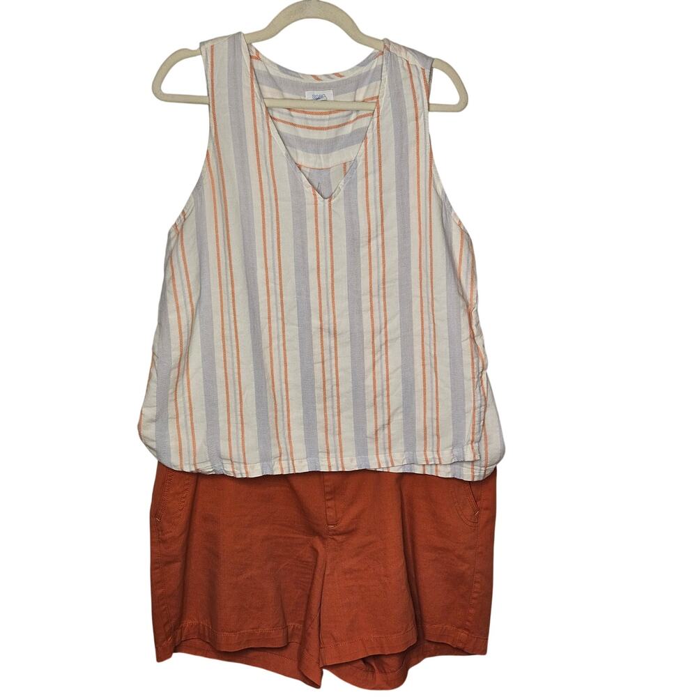 Natural Reflections Orange Shorts 38"waist 100% Cotton -16- Sigrid Olsen Top C77